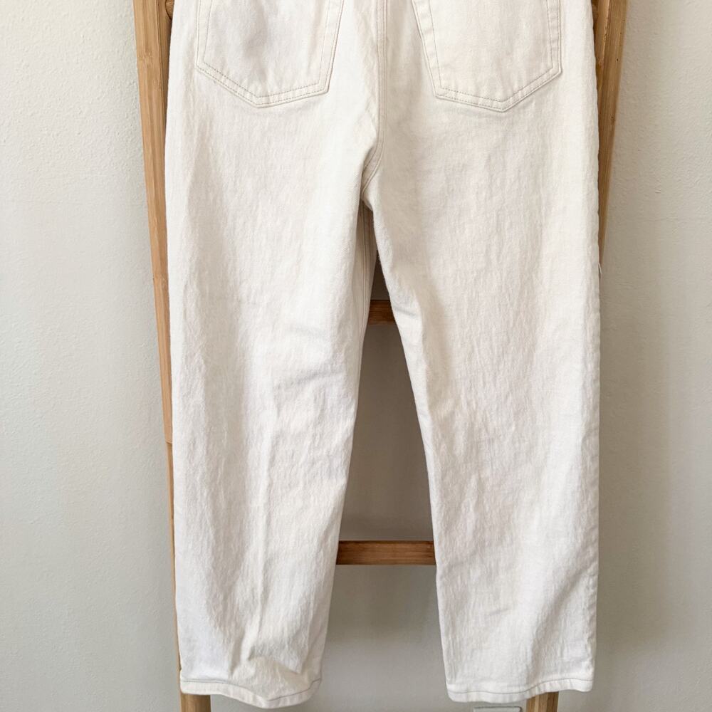 Abercrombie & Fitch The Dad High Rise Jeans Size 26/2R Bone White Straight Leg - Picture 9 of 10